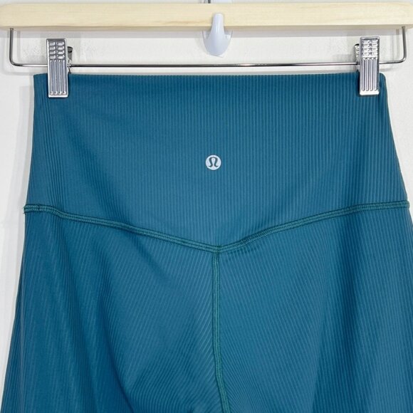 Lululemon Align Ribbed High-Rise Pant 25" Green Jasper - Picture 8 of 10